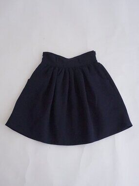 WHIT Navy Blue Solid Pleated High Waist Fit Flare Lined Zip Cocktail Skirt 4